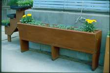 Tall wooden planter bed