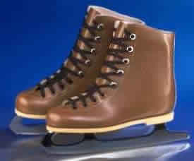 Brown adapted ice skates