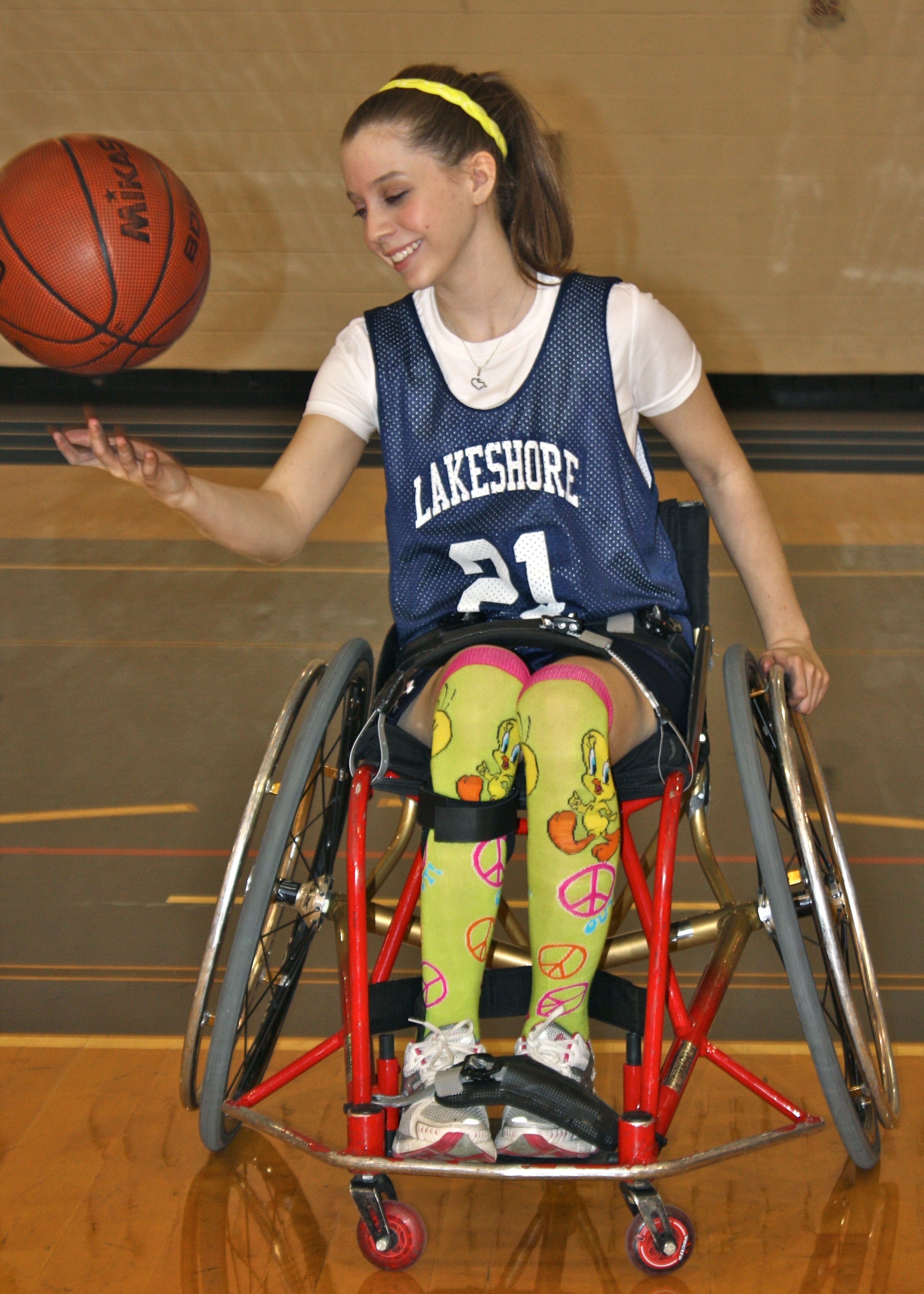Erica is a young wheelchair basketball player