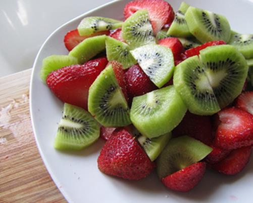 fruit salad with kiwis and strawberries