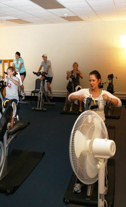 participants in an inclusive krank and spin class