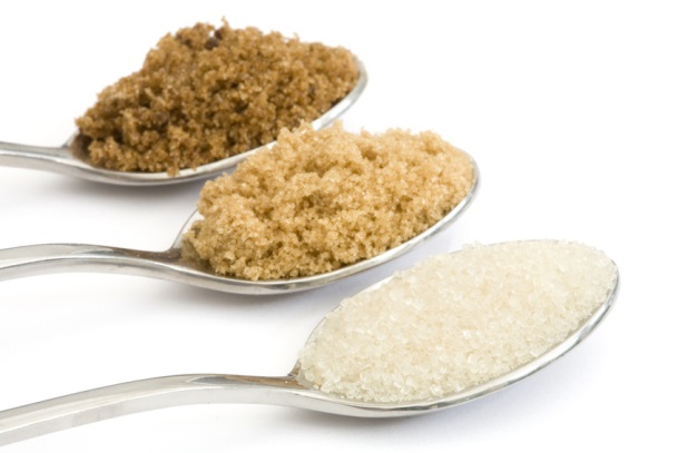 tablespoons of various types of sugar
