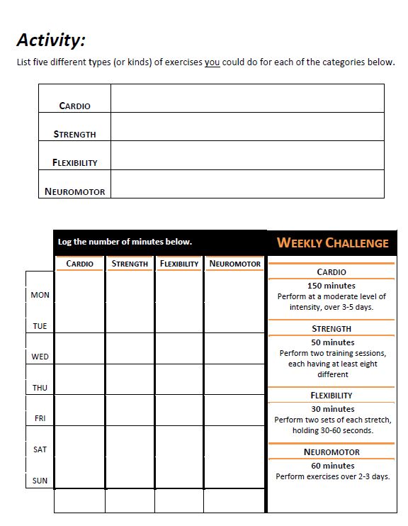 link to printable fittember activity log