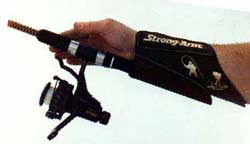 Accessible fishing equipment called the "Strong Arm"  attached to an arm