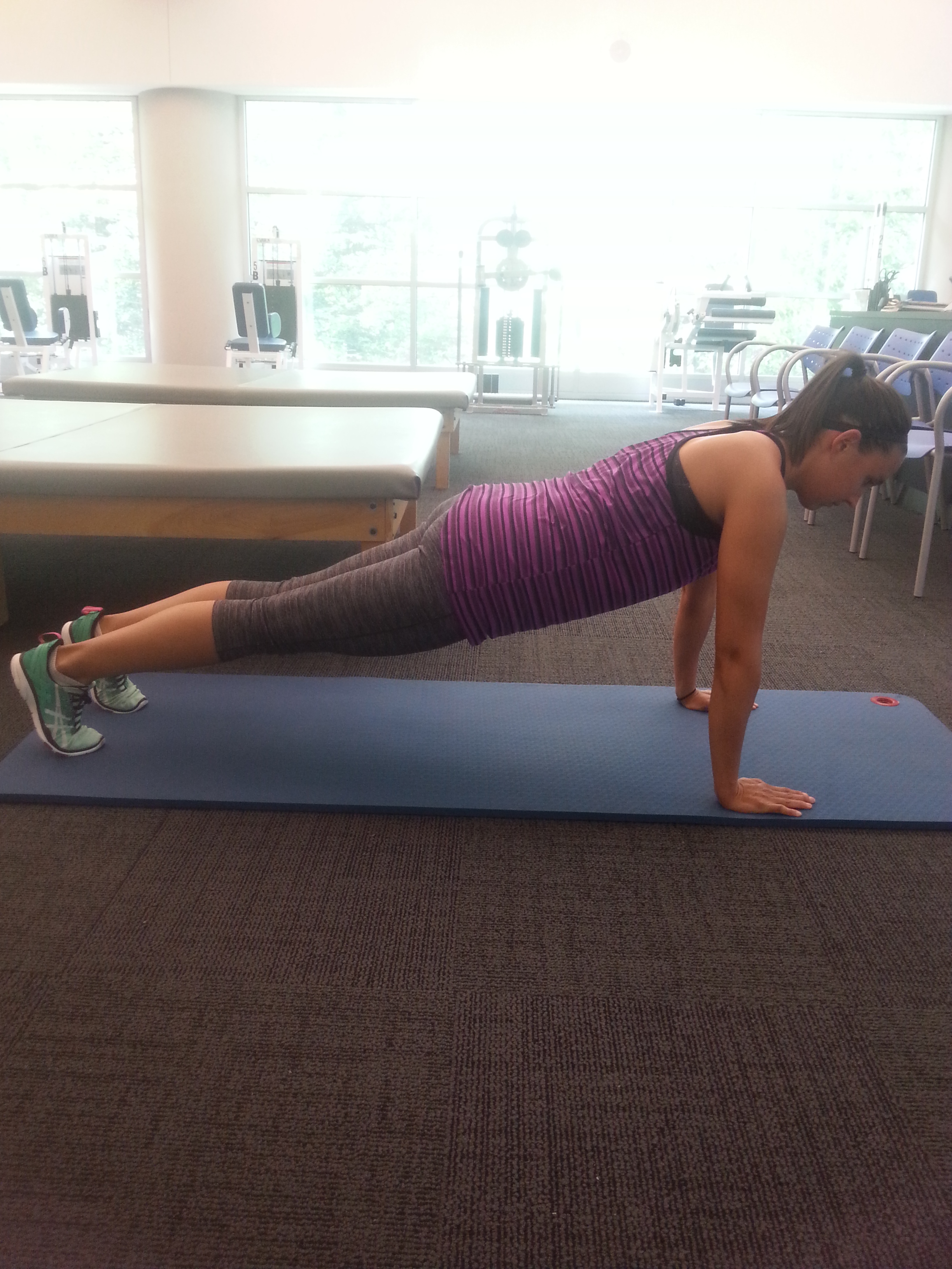 girl in starting plank position