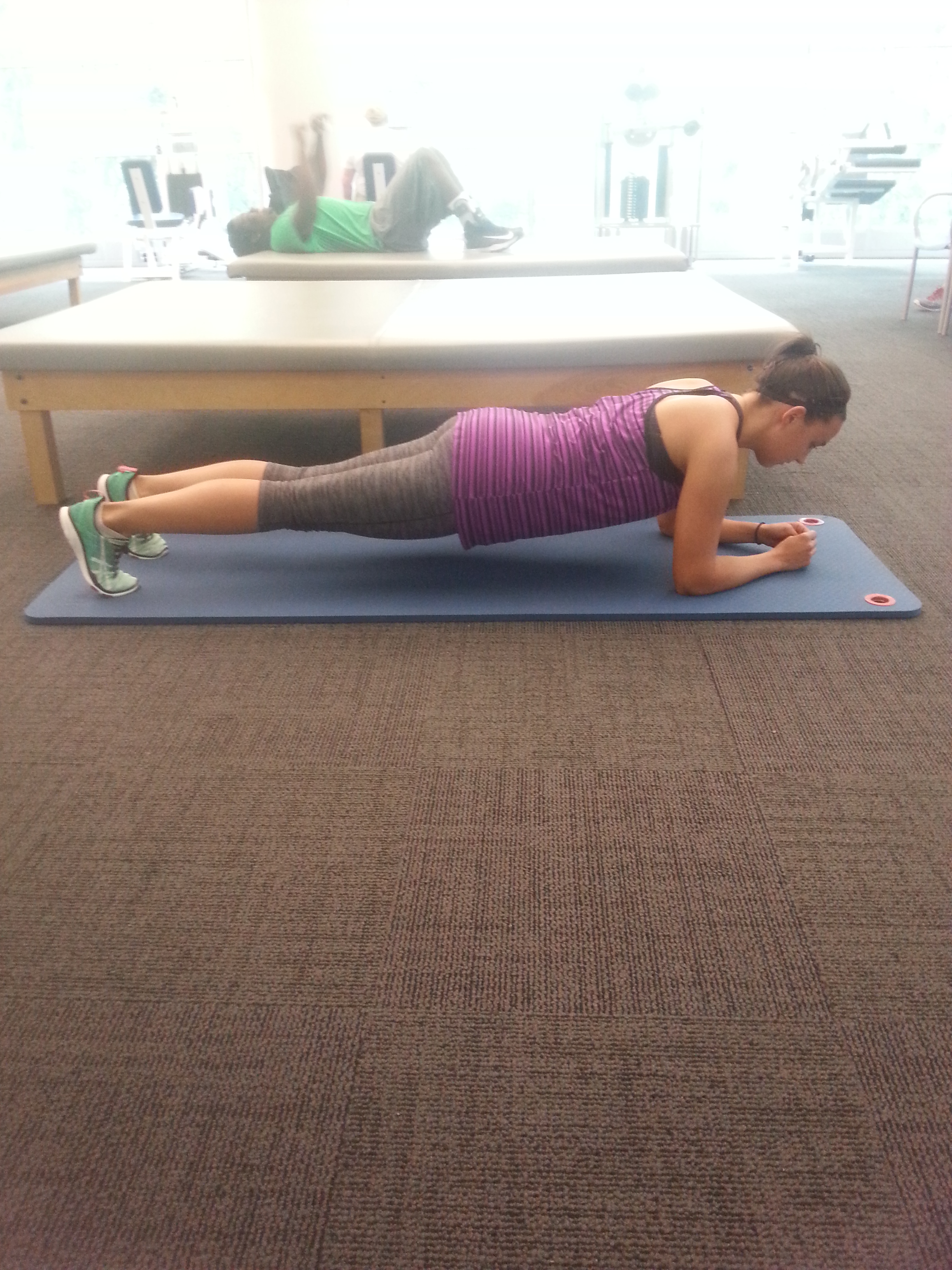 girl in low plank position
