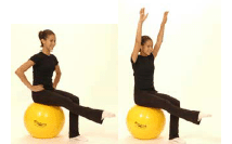 A demonstration of the Sitting Leg Arm Raises using the exercise ball.