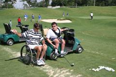 Image of Specialized golf carts for an inclusive golf game.