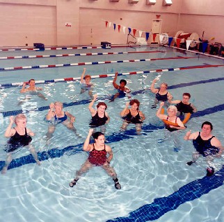 Water exercise class at a spa