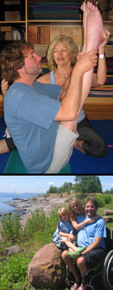 Matthew Sanford doing Iyengar yoga, Matthew Sanford and family