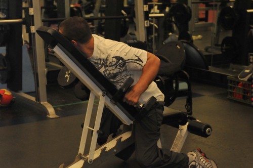 Step 2 of Incline Bench Rows